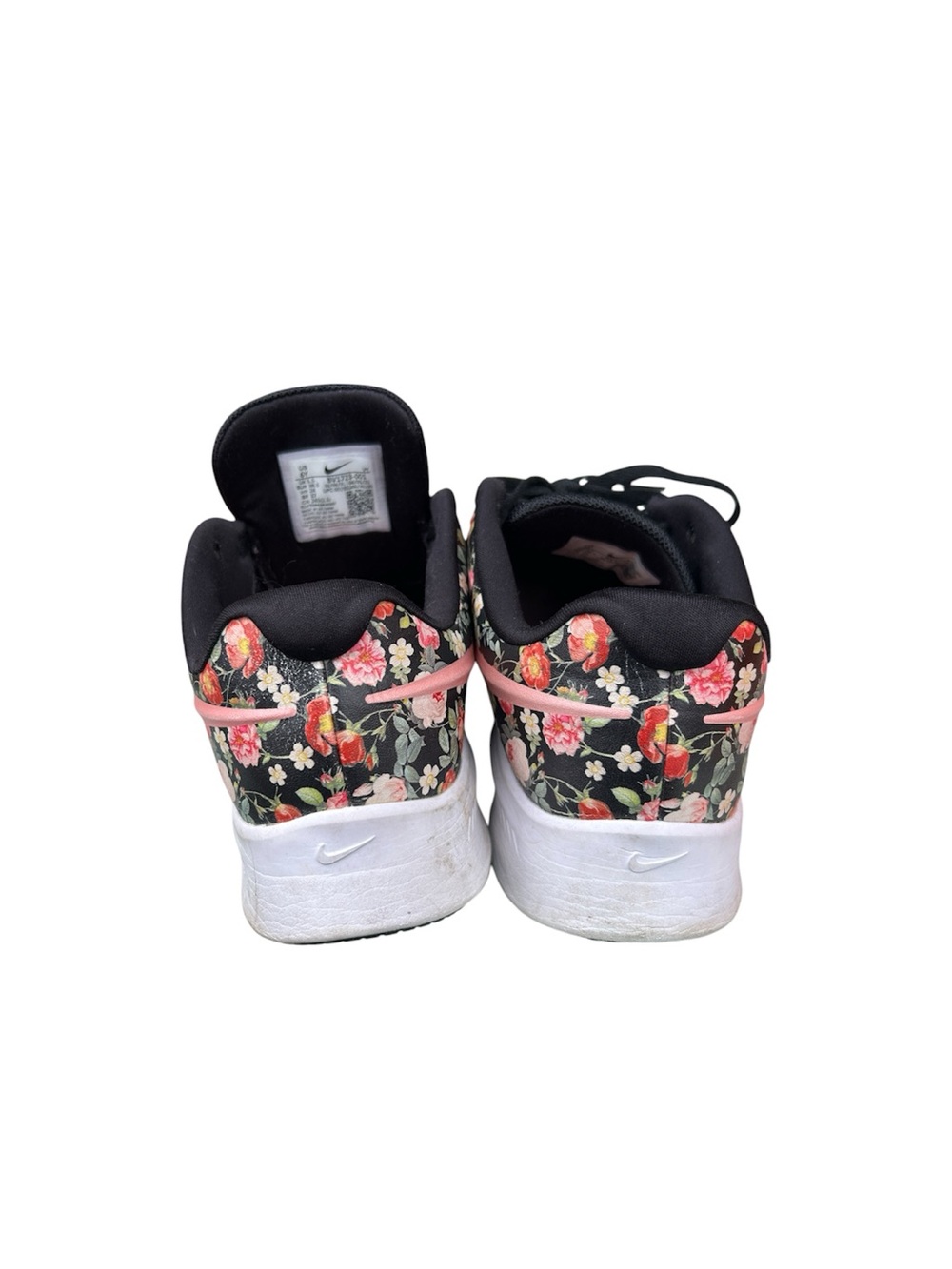 Nike Star Runner Floral Swoosh Sneakers 6Y Black Pink Running Shoes 7.5 Coquette - Picture 4 of 7
